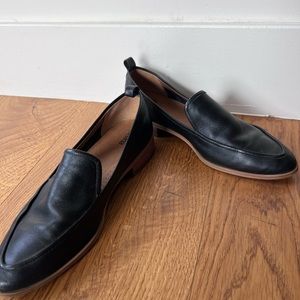 COPY - Susina Kellen Almond Toe Black Leather Loafer, Size 7